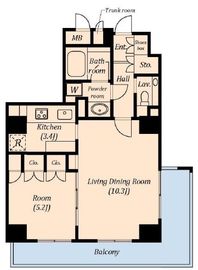 アピス神宮外苑 8階 間取り図