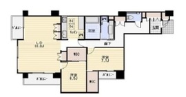 高輪・伊皿子坂ハイツ 4階 間取り図