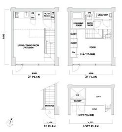 モデリアブリュット都立大 206 間取り図