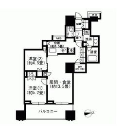 富久クロスコンフォートタワー(Tomihisa Cross)  27階 間取り図