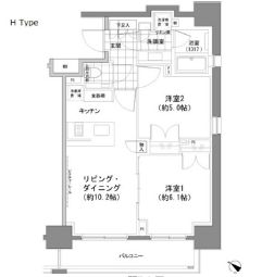 パークハビオ人形町 808 間取り図