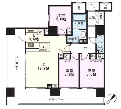 ザ・パークハウス日本橋浜町 6階 間取り図