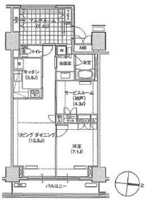ブリリアイスト東雲キャナルコート 417 間取り図