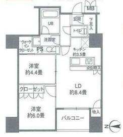 カスタリアタワー品川シーサイド 910 間取り図