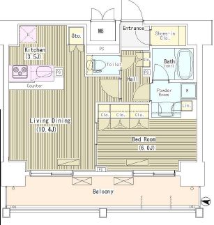 アイスイート東中野 1002 間取り図