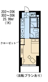 パークフラッツ祐天寺 202 間取り図