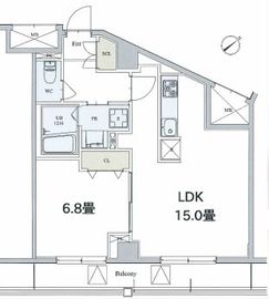 カスタリア本駒込 409 間取り図