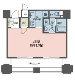 ルネ新宿御苑タワー 1307 間取り図