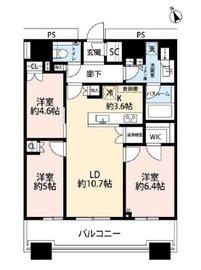 勝どきザ・タワー 42階 間取り図