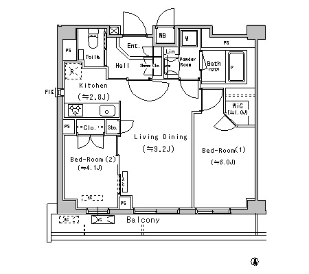 コンフォリア駒場 326 間取り図