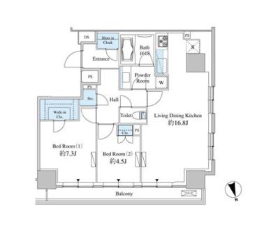 グレンパーク駒場 1902 間取り図