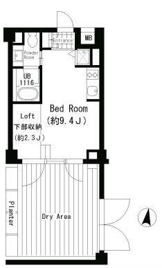 JMFレジデンス世田谷三宿 202 間取り図