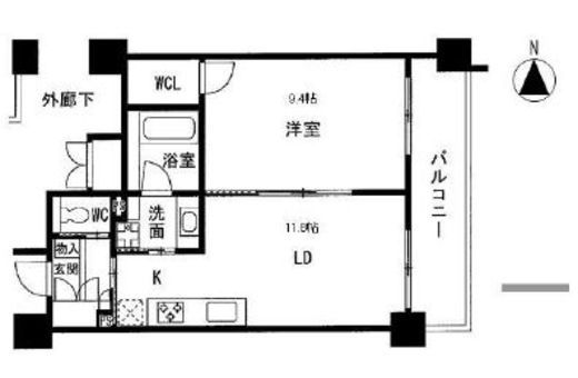 クリプトメリア目黒 304 間取り図