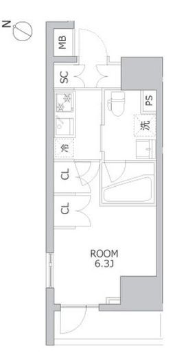 アジールコート北品川 303 間取り図