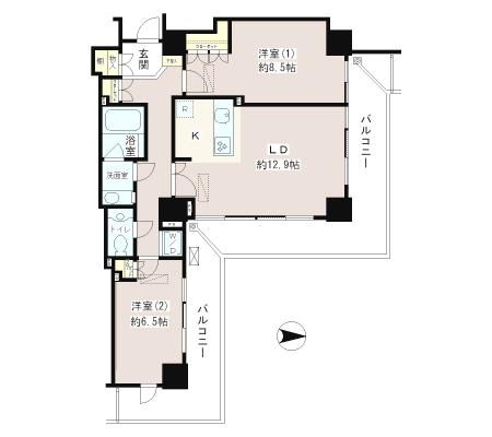 恵比寿ガーデンテラス弐番館 303 間取り図