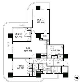 リバーポイントタワー 501 間取り図