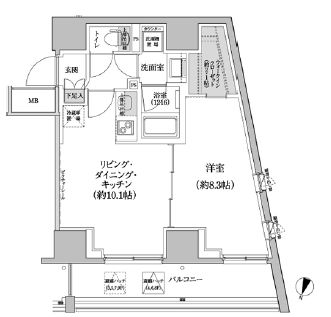 パークハビオ渋谷本町レジデンス 413 間取り図