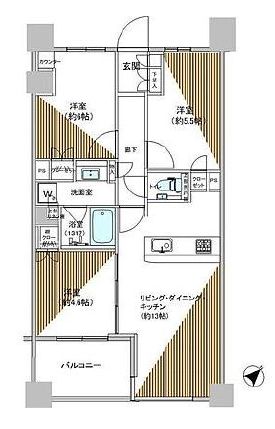 リビオ新宿御苑 4階 間取り図