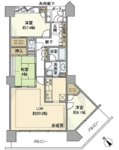 シティタワー品川 19階 間取り図