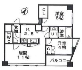 ジェイパーク乃木坂 8階 間取り図