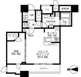 ラクシア品川ポルトチッタ 9階 間取り図