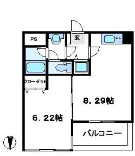 トウセン麻布十番 402 間取り図