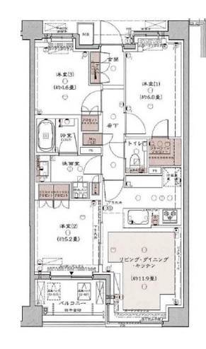 リビオ新宿御苑 5階 間取り図