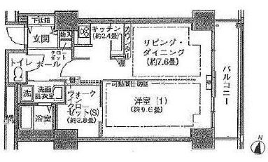 シティコート目黒 2-1105 間取り図