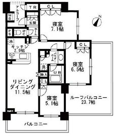 シャンピアグランデ深沢 703 間取り図