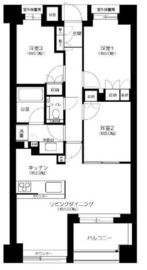 グランスイート神楽坂ピアース 3階 間取り図