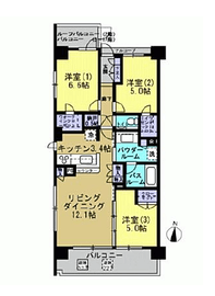 シティハウス東京森下 2階 間取り図