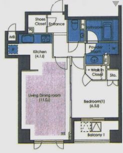 グレンパーク駒場 6階 間取り図