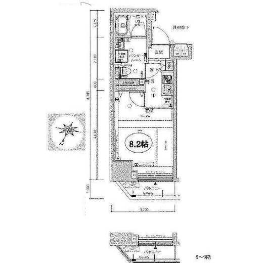 メインステージ三田アーバンスクエア 8階 間取り図