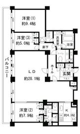 リバーポイントタワー 3706 間取り図