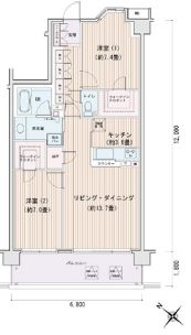 エスティメゾン豊洲レジデンス D834 間取り図