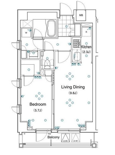 アパートメンツ都立大学 201 間取り図