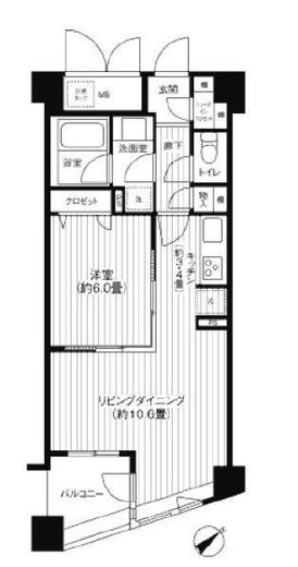 アーバス新宿余丁町 404 間取り図