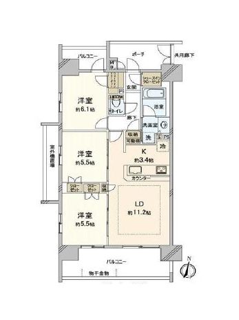 プレシス豊洲 2階 間取り図