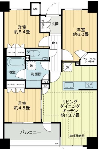 リビオ新宿御苑 2階 間取り図