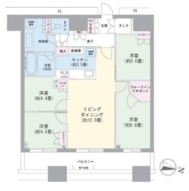 勝どきザ・タワー 29階 間取り図