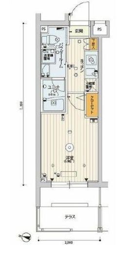 オリゾンマーレ 1階 間取り図