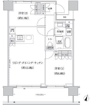 パークハビオ渋谷本町レジデンス 517 間取り図