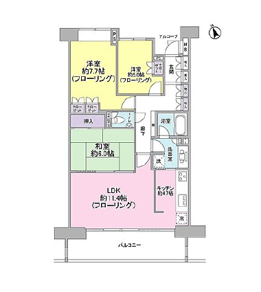 グローリオ小石川安藤坂 2階 間取り図
