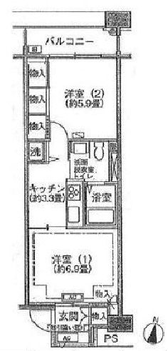 シティコート目黒 3-313 間取り図